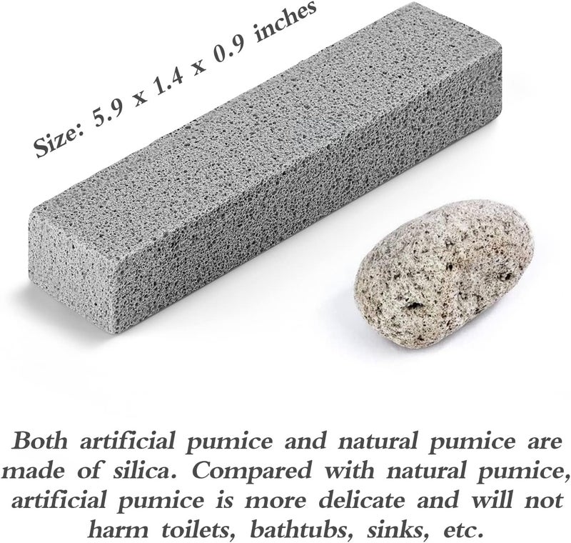Lenicany 6Pack Pumice Stone for Toilet Cleaning Bowl Stick,Powerfully Cleans Hard Water Rings, Calcium Buildup & Stains, Suitable for Cleaning Toilet, Bathtubs, Kitchen Sink, Grill - Image 3